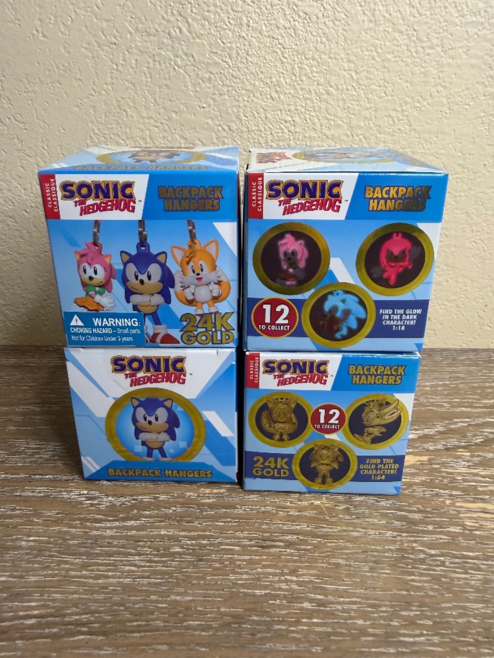 Set of 4 Sonic the Hedgehog Backpack Hangers Blind Box Edition - Sealed Mystery